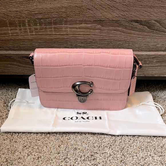 ❌SOLD❌ NWT Coach Studio Croc-Embossed Leather Shoulder Bag - Picture 2 of 14